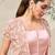 Blush pink embroidered satin corset skirt set