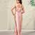 Blush pink embroidered satin corset skirt set
