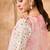 Pink and white embroidered dupion mononet co ord set