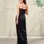 Black embroidered lace gown and cape jacket