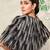 Black embroidered lace gown and cape jacket