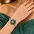 Emerald Green Floral Statement Bracelet, Silver Plated Cubic Zirconia