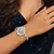 Floral Cubic Zirconia Bracelet, Silver Tone Statement Wedding Jewelry