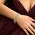 Yellow Cushion Cut Crystal Tennis Bracelet, Silver Cubic Zirconia Bridal Statement