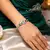 Emerald Green Floral CZ Bracelet | Silver Plated Tennis Bangle, Bridal Wedding Jewelry