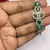 Emerald Green Floral CZ Bracelet | Silver Plated Tennis Bangle, Bridal Wedding Jewelry