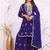 Blue fandy  silk party  embroidery wear sharara suit set