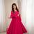 Rani pink chanderi embroidery wear anarkali suit set
