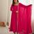 Rani pink chanderi embroidery wear anarkali suit set