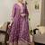 Purple georgette readymade anarkali suit with embroidery & sequence work