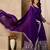 Violet art silk readymade anarkali suit with embroidery work