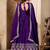 Violet art silk readymade anarkali suit with embroidery work