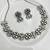 Oxidized Silver Floral Choker Set | Boho Statement Necklace & Earrings