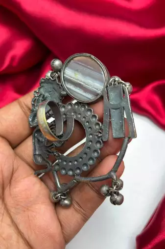 Oxidized Statement Finger Ring, Tribal Elephant Lion Adjustable Ring