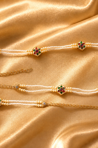 Meenakari Kundan Motif Kamarband Waist Chain for Women