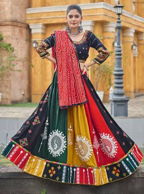 Women's 3-Piece Chaniya Choli Set with Dupatta  Free Size (upto 42) 1