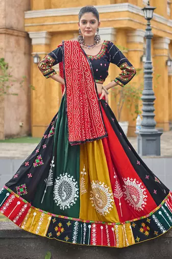 Women's 3-Piece Chaniya Choli Set with Dupatta  Free Size (upto 42)