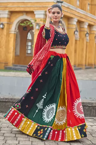 Women's 3-Piece Chaniya Choli Set with Dupatta  Free Size (upto 42)