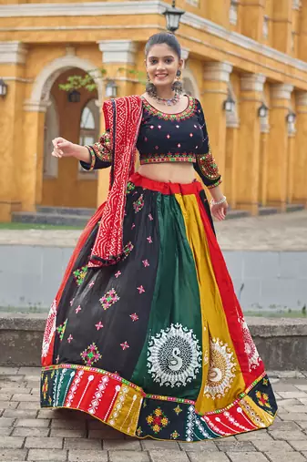 Women's 3-Piece Chaniya Choli Set with Dupatta  Free Size (upto 42)