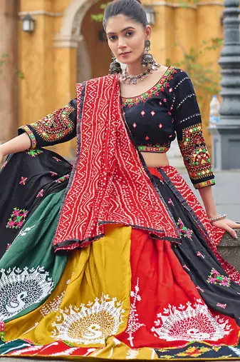 Women's 3-Piece Chaniya Choli Set with Dupatta  Free Size (upto 42)
