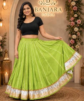 Long Flair Chaniya Skirt for Navratri & Garba  Free Size (upto 42) 5