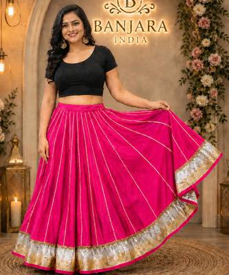Long Flair Chaniya Skirt for Navratri & Garba  Free Size (upto 42) 5
