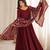 Solid Roman Chanderi Silk Fabric Flared Anarkali Pant and Dupatta Set