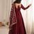 Solid Roman Chanderi Silk Fabric Flared Anarkali Pant and Dupatta Set