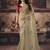 Beige gold shimmer saree faux organza saree with red embroidered blouse