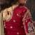 Beige gold shimmer saree faux organza saree with red embroidered blouse