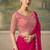 Rani pink faux georgette embroidered saree with blouse piece