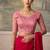 Rani pink faux georgette embroidered saree with blouse piece