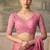 Blush pink faux chiffon embroidered saree with blouse piece