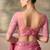 Blush pink faux chiffon embroidered saree with blouse piece