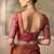 Rust faux georgette saree with-embroidered tussar blouse