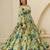 Multicolor floral printed chinon anarkali gown for women