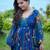 Blue floral printed georgette anarkali gown for women