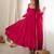 Rani pink anarkali gown for women with designer golden border dupatta | festive wear
