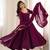 Elegant wine purple flared anarkali suit set with embroidered dupatta