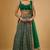 Green Viscose Georgette, Net Sequins With Zari Embroidery,Mirror Work Lehenga Set For Women's