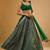 Green Viscose Georgette, Net Sequins With Zari Embroidery,Mirror Work Lehenga Set For Women's