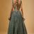 Green Viscose Georgette, Net Sequins With Zari Embroidery,Mirror Work Lehenga Set For Women's