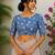 Blue cotton printed readymade blouse