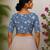 Blue cotton printed readymade blouse