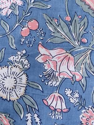 Blue cotton printed readymade blouse 5