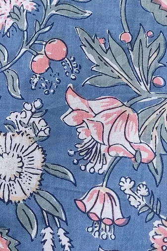 Blue cotton printed readymade blouse