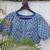 Blue cotton printed readymade blouse