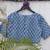 Blue cotton printed readymade blouse