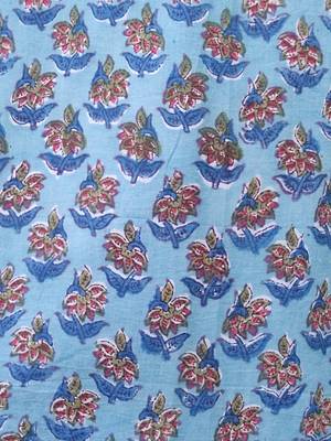 Blue cotton printed readymade blouse 5