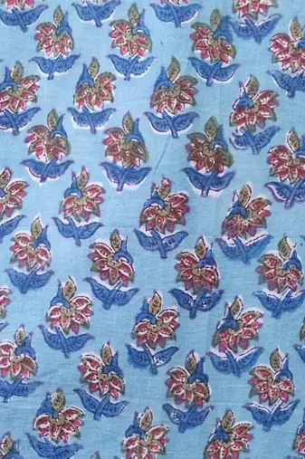 Blue cotton printed readymade blouse